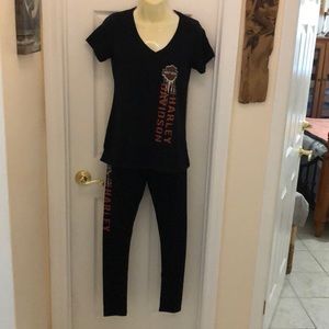 EUC Harley Davidson T-shirt & matching Leggings